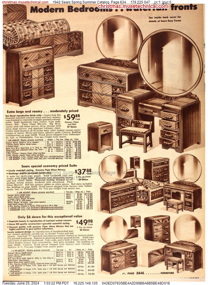 1942 Sears Spring Summer Catalog, Page 634