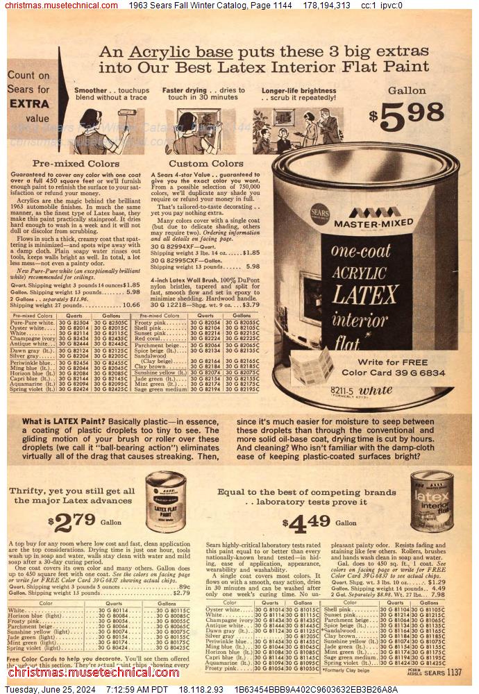 1963 Sears Fall Winter Catalog, Page 1144