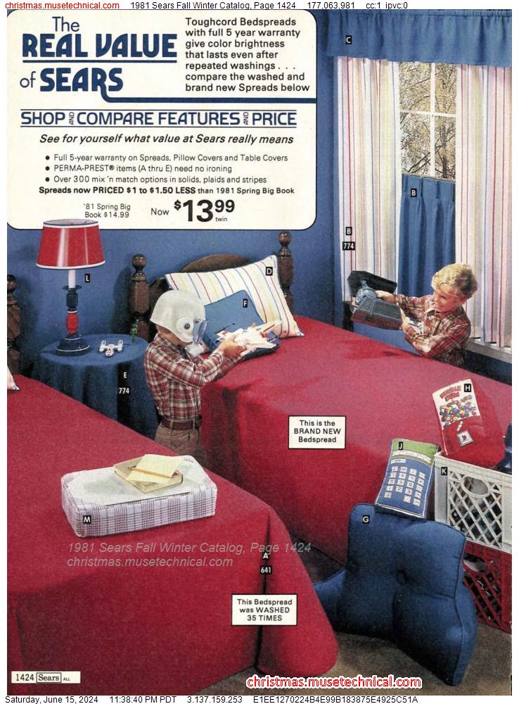 1981 Sears Fall Winter Catalog, Page 1424