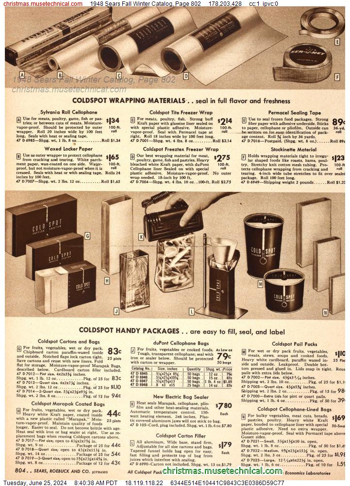 1948 Sears Fall Winter Catalog, Page 802