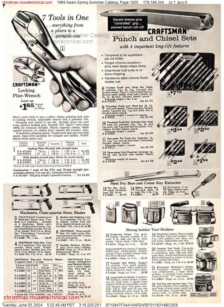 1969 Sears Spring Summer Catalog, Page 1025