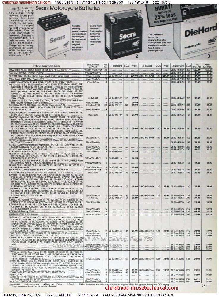 1985 Sears Fall Winter Catalog, Page 759