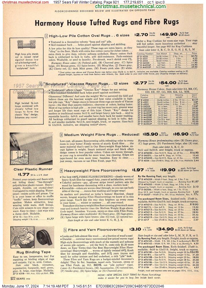 1957 Sears Fall Winter Catalog, Page 921