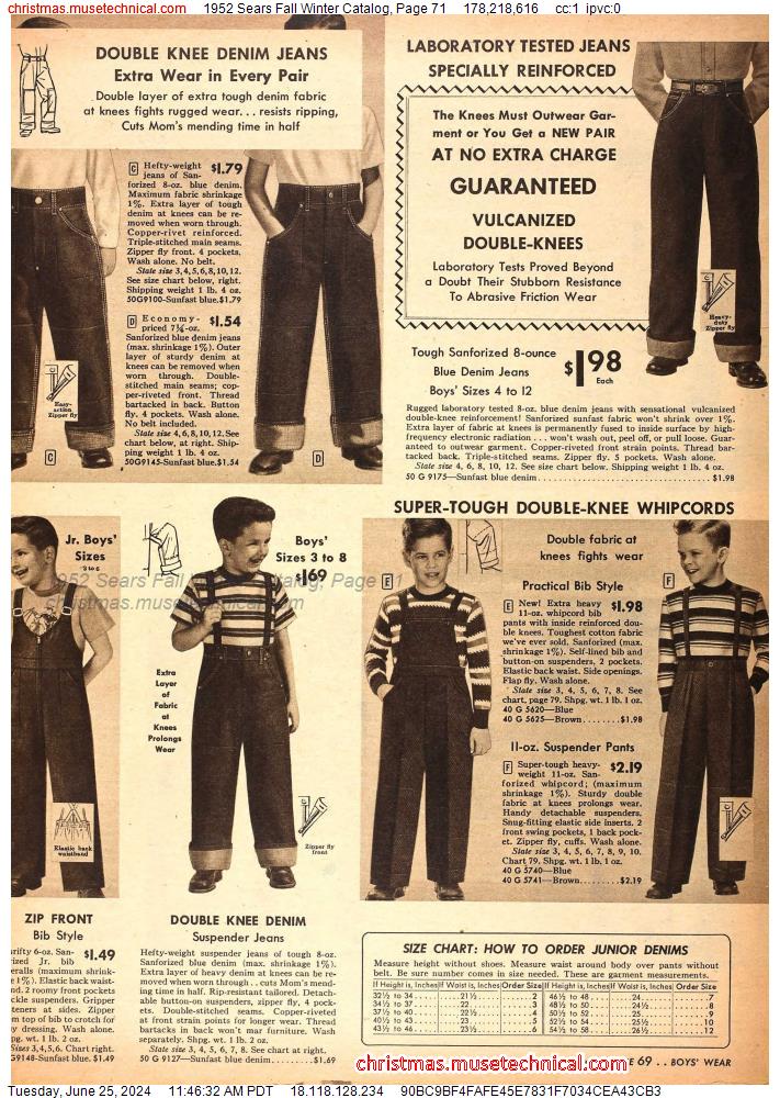 1952 Sears Fall Winter Catalog, Page 71