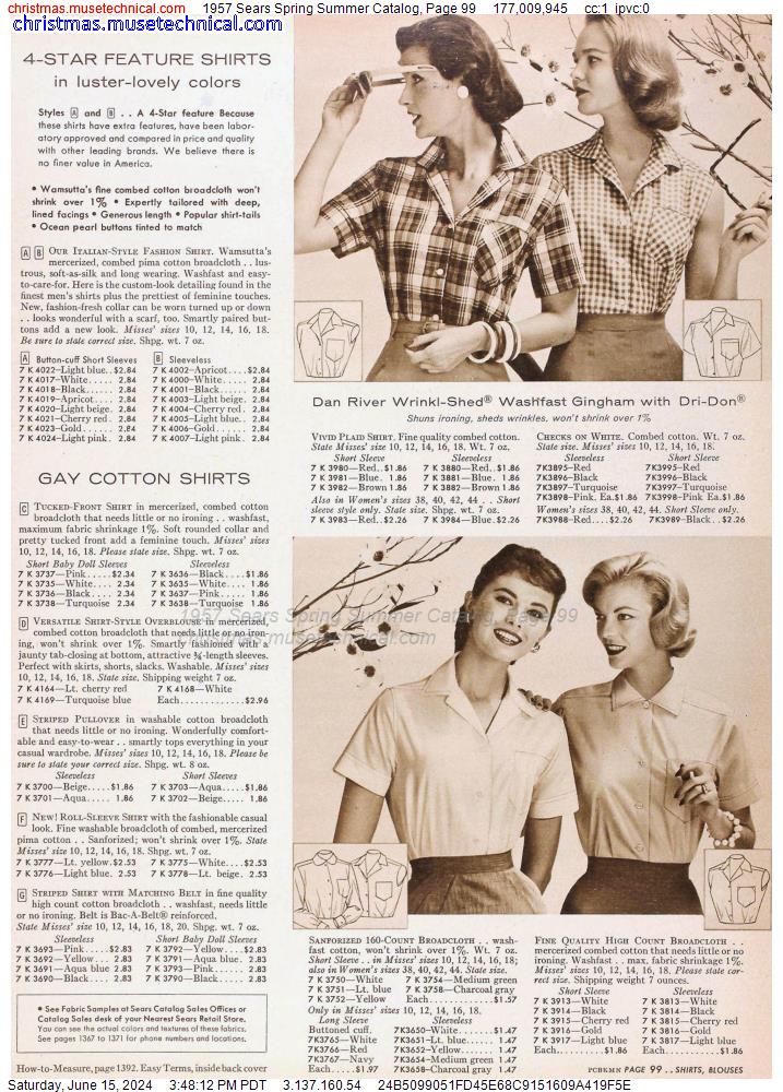 1957 Sears Spring Summer Catalog, Page 99