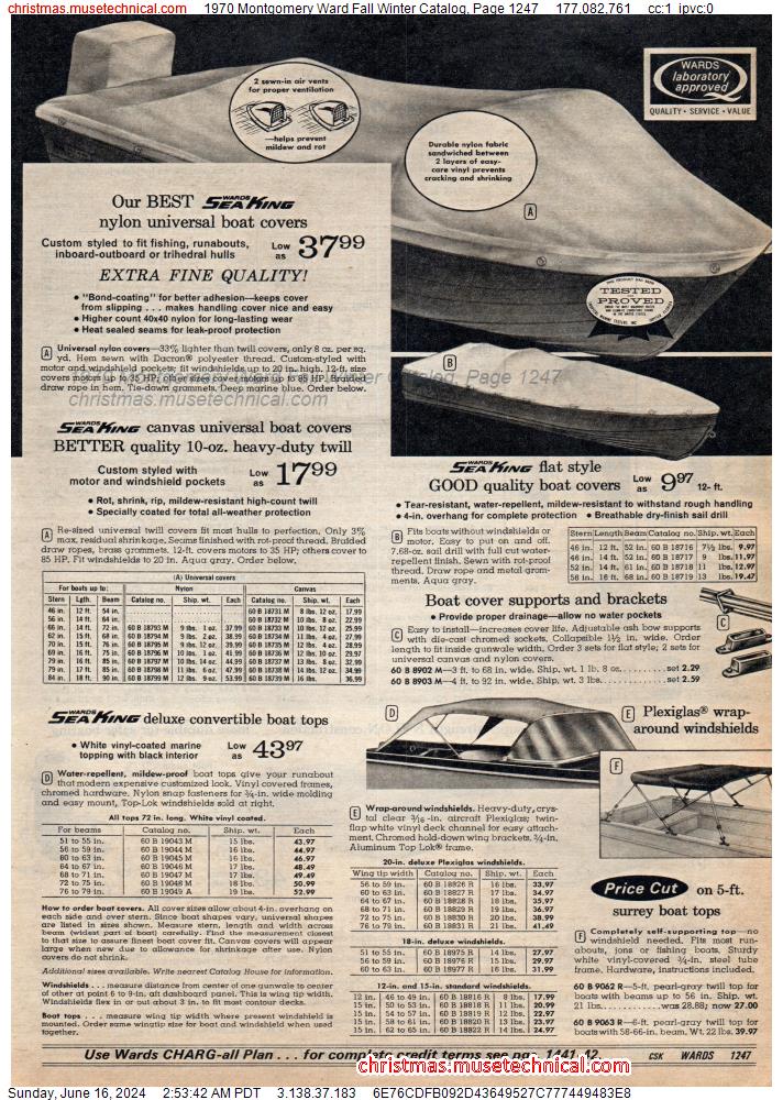 1970 Montgomery Ward Fall Winter Catalog, Page 1247
