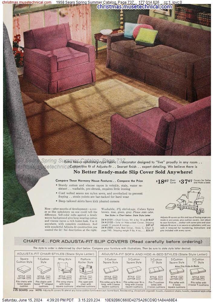 1958 Sears Spring Summer Catalog, Page 737