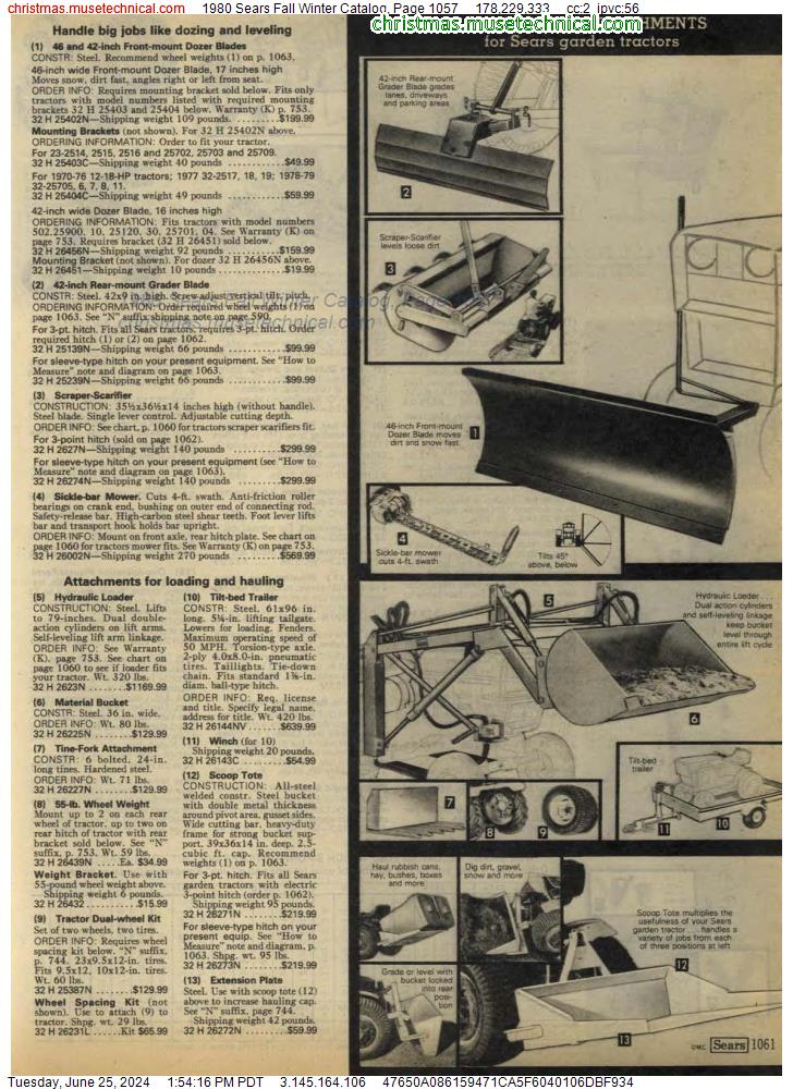 1980 Sears Fall Winter Catalog, Page 1057