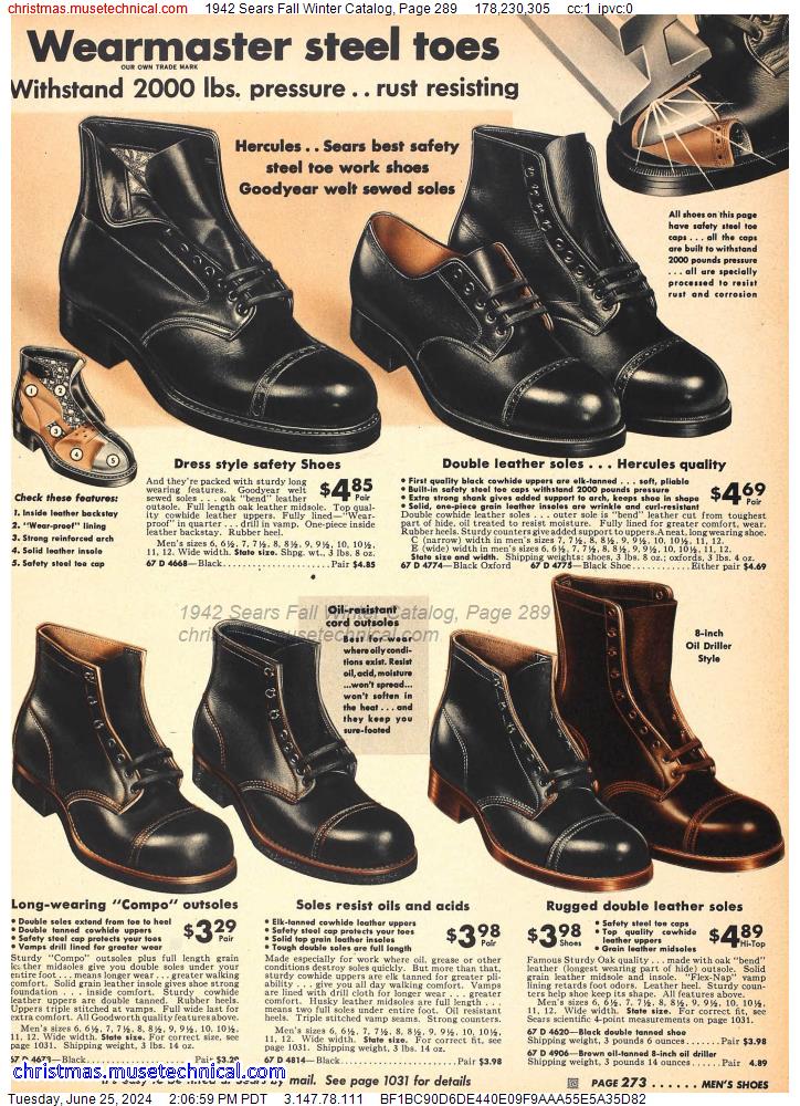1942 Sears Fall Winter Catalog, Page 289
