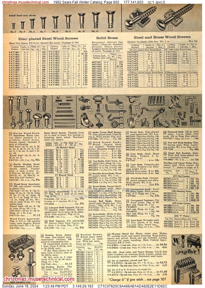 1962 Sears Fall Winter Catalog, Page 902