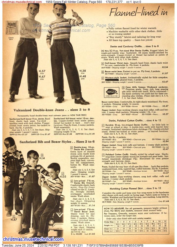 1959 Sears Fall Winter Catalog, Page 560