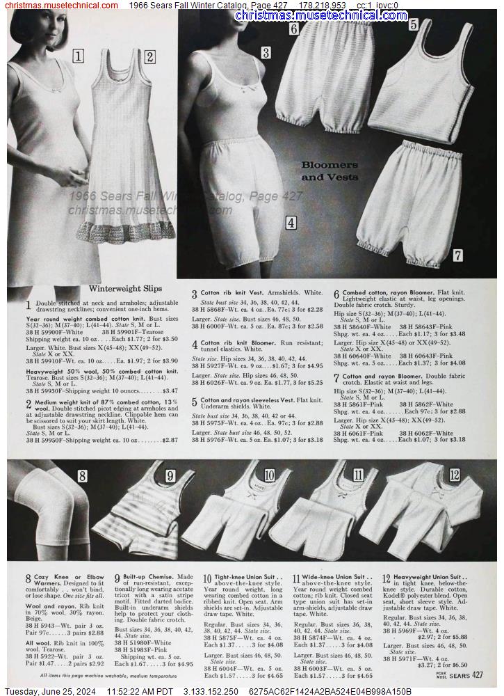 1966 Sears Fall Winter Catalog, Page 427
