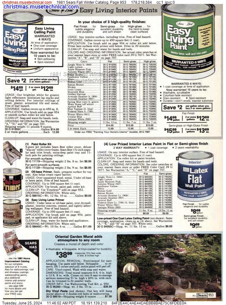 1981 Sears Fall Winter Catalog, Page 953