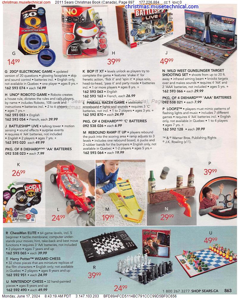 2011 Sears Christmas Book (Canada), Page 897
