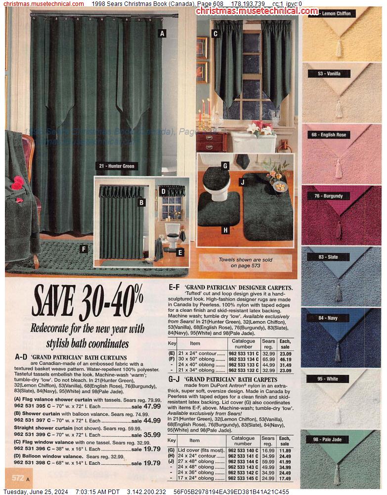 1998 Sears Christmas Book (Canada), Page 608
