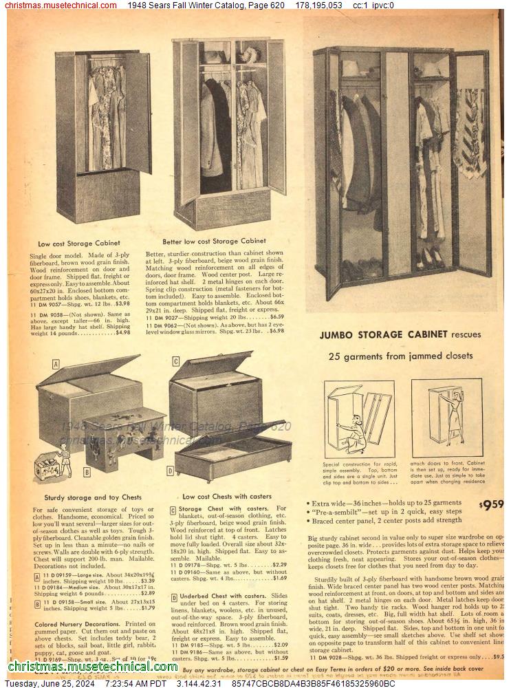 1948 Sears Fall Winter Catalog, Page 620