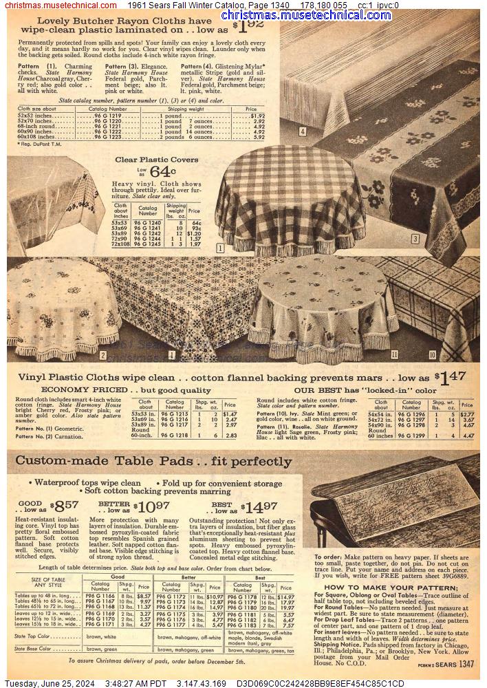 1961 Sears Fall Winter Catalog, Page 1340