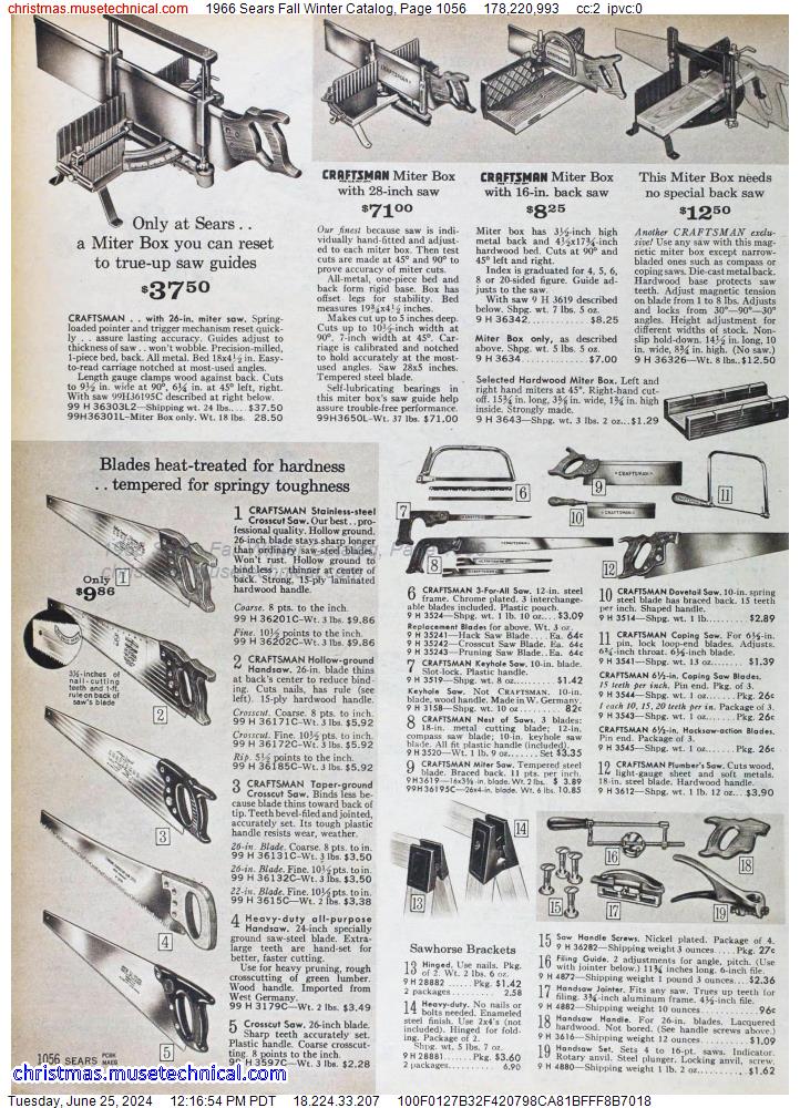 1966 Sears Fall Winter Catalog, Page 1056