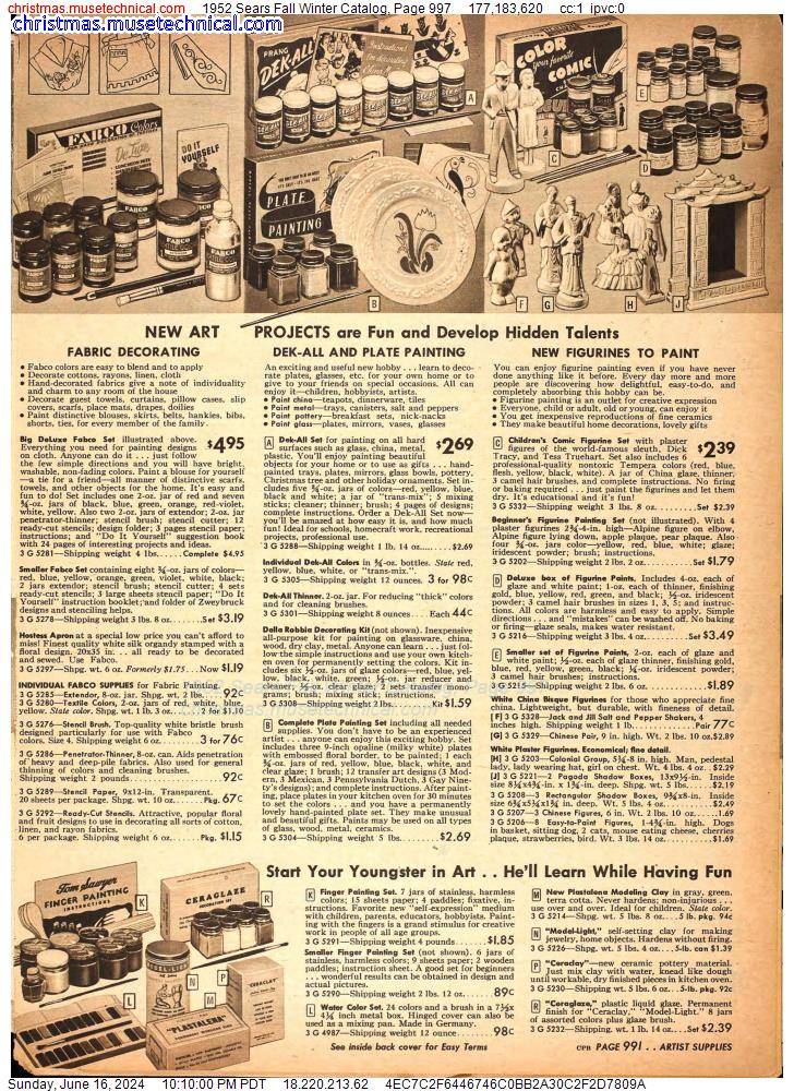 1952 Sears Fall Winter Catalog, Page 997