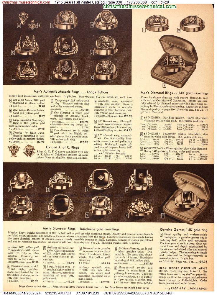 1945 Sears Fall Winter Catalog, Page 330