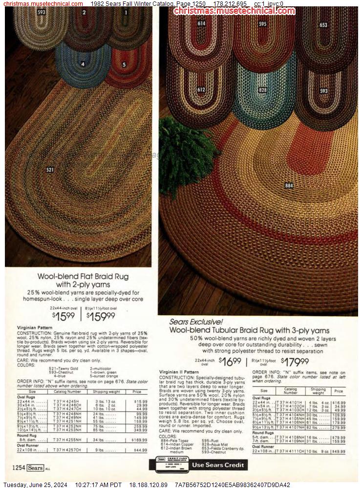 1982 Sears Fall Winter Catalog, Page 1250