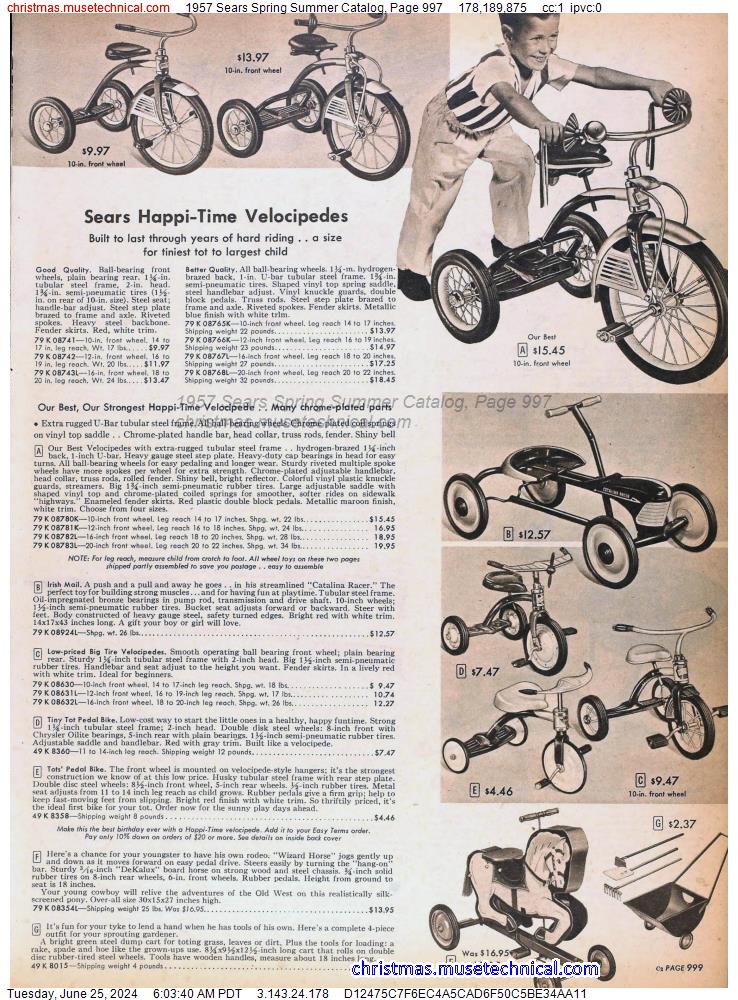1957 Sears Spring Summer Catalog, Page 997