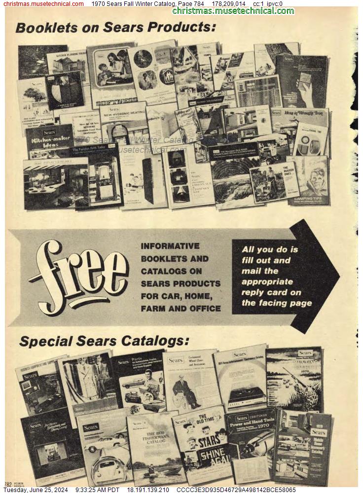 1970 Sears Fall Winter Catalog, Page 784