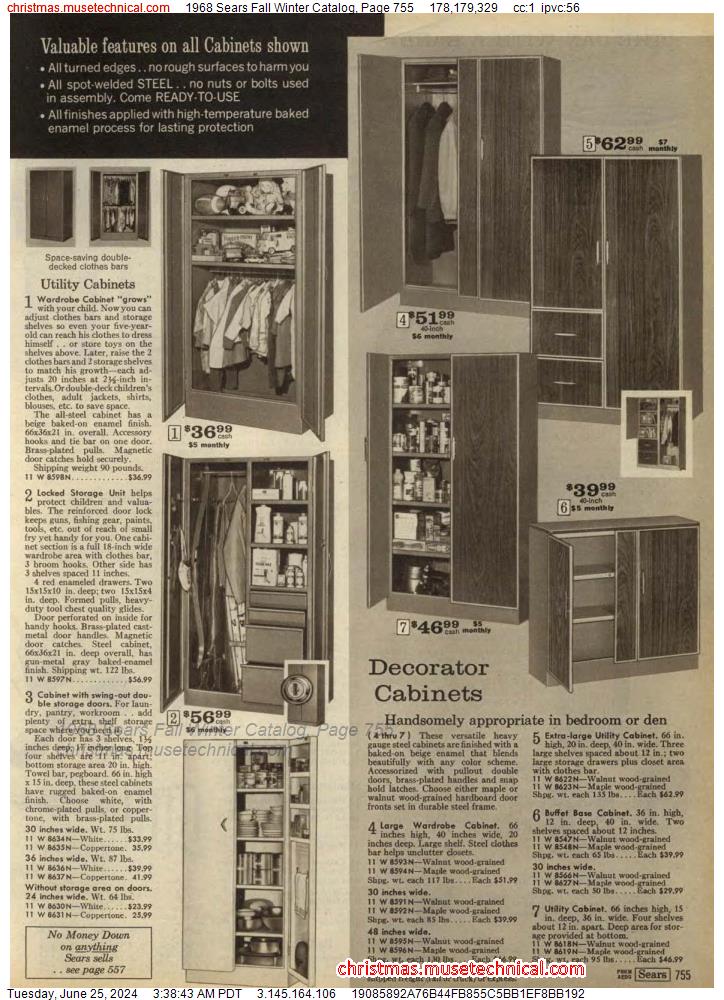 1968 Sears Fall Winter Catalog, Page 755