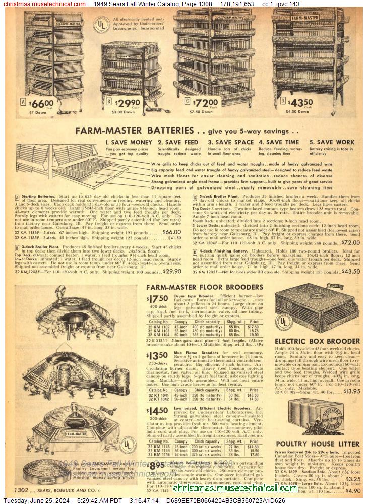 1949 Sears Fall Winter Catalog, Page 1308