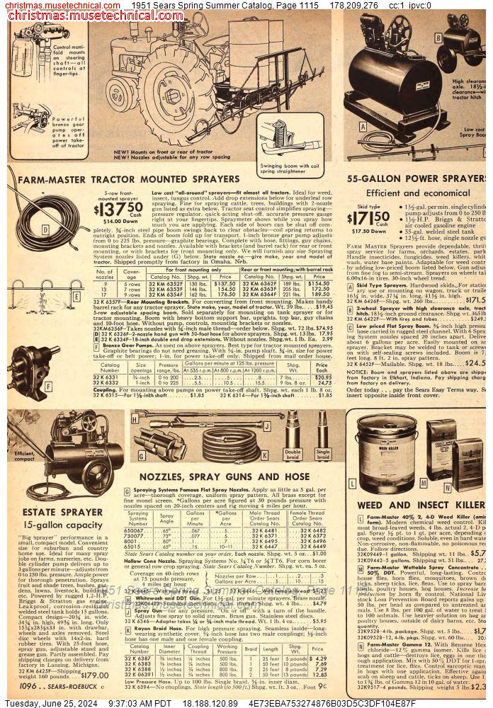 1951 Sears Spring Summer Catalog, Page 1115