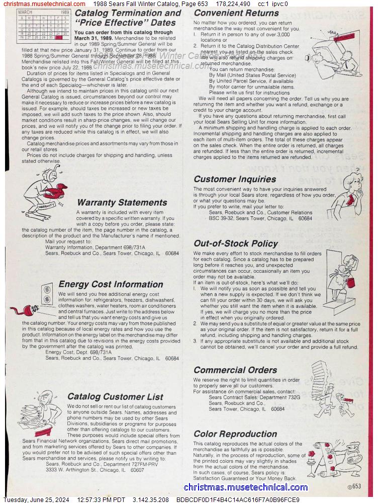 1988 Sears Fall Winter Catalog, Page 653