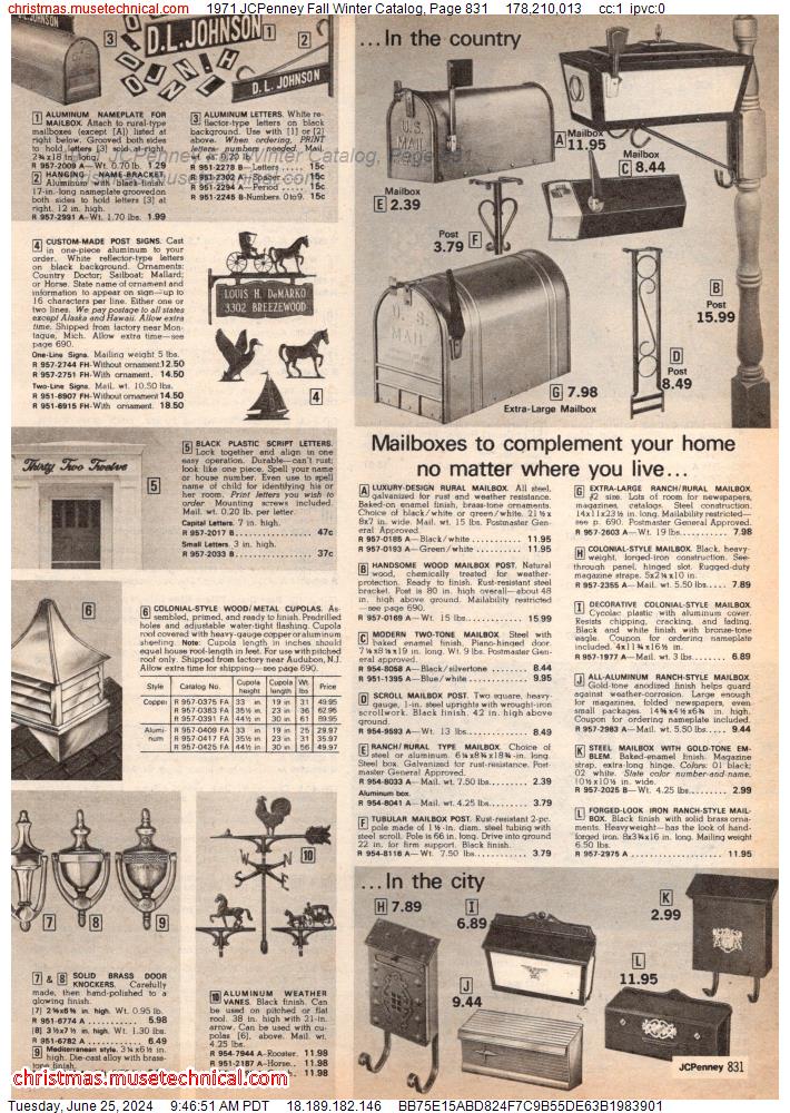 1971 JCPenney Fall Winter Catalog, Page 831