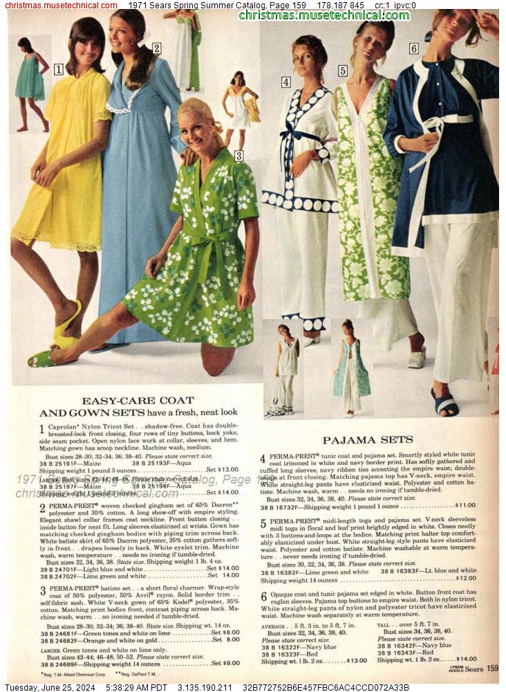 1971 Sears Spring Summer Catalog, Page 159