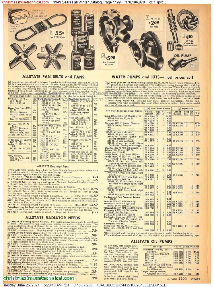 1949 Sears Fall Winter Catalog, Page 1199