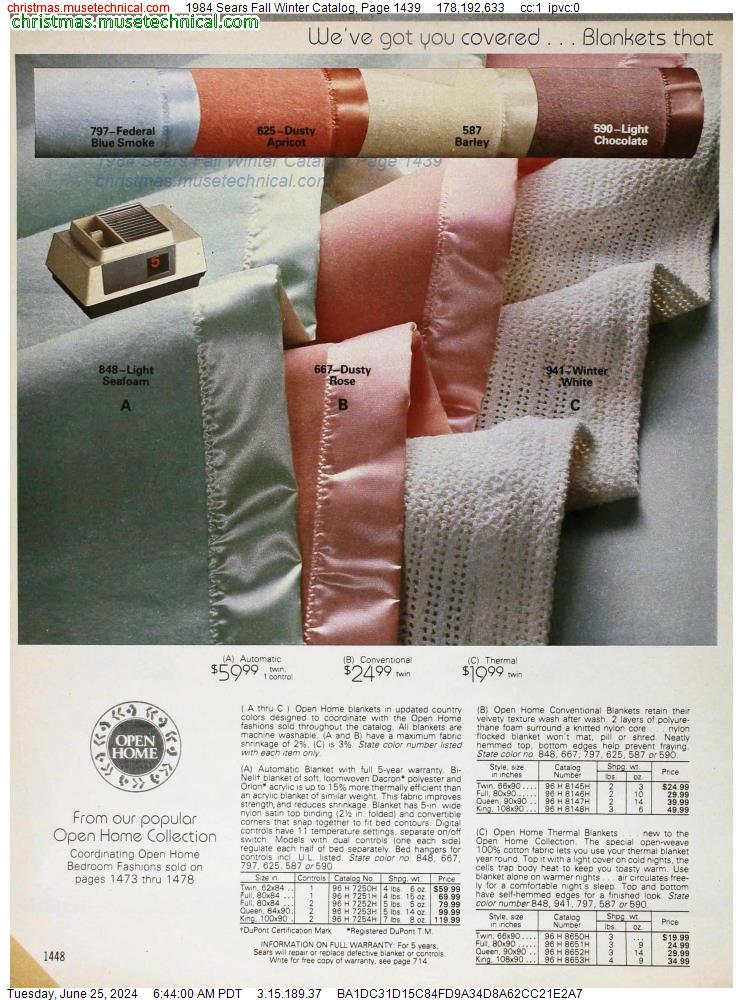 1984 Sears Fall Winter Catalog, Page 1439