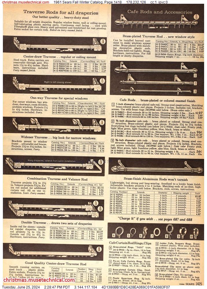 1961 Sears Fall Winter Catalog, Page 1418