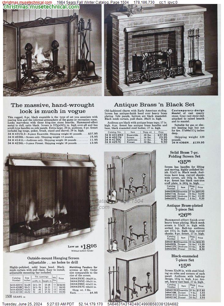 1964 Sears Fall Winter Catalog, Page 1504