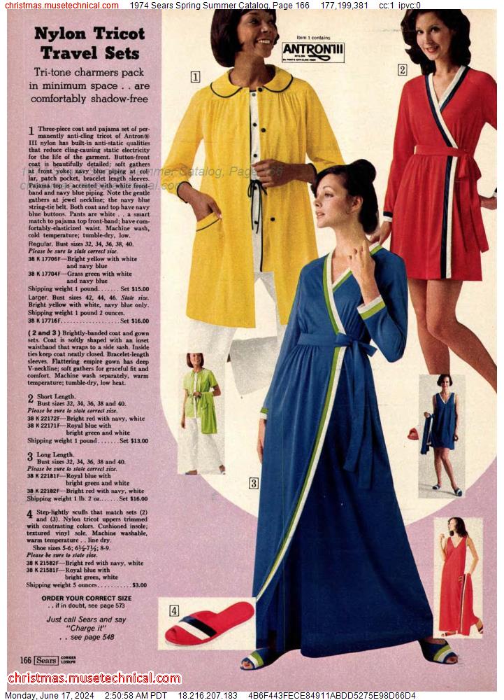 1974 Sears Spring Summer Catalog, Page 166