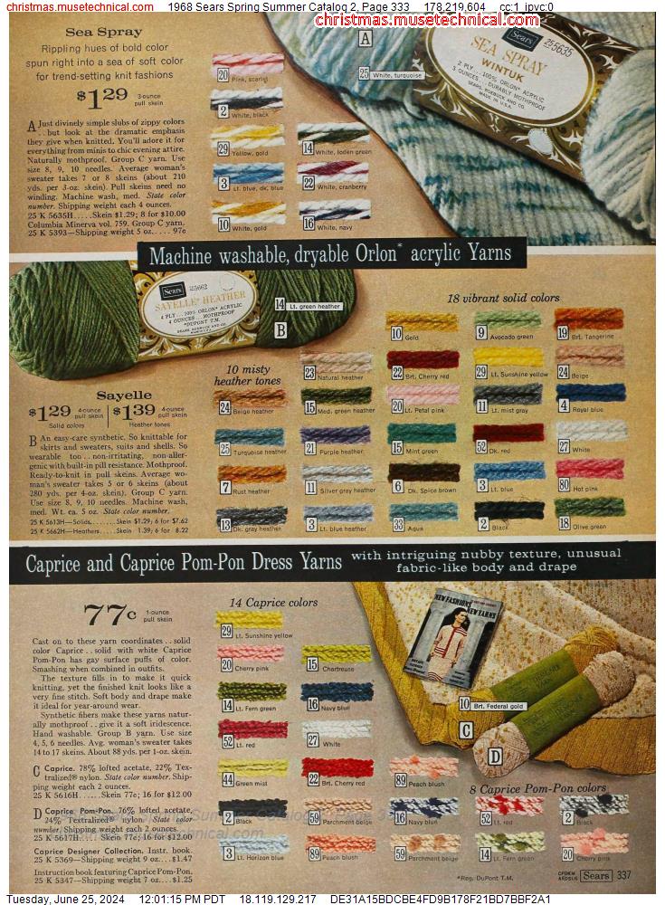 1968 Sears Spring Summer Catalog 2, Page 333