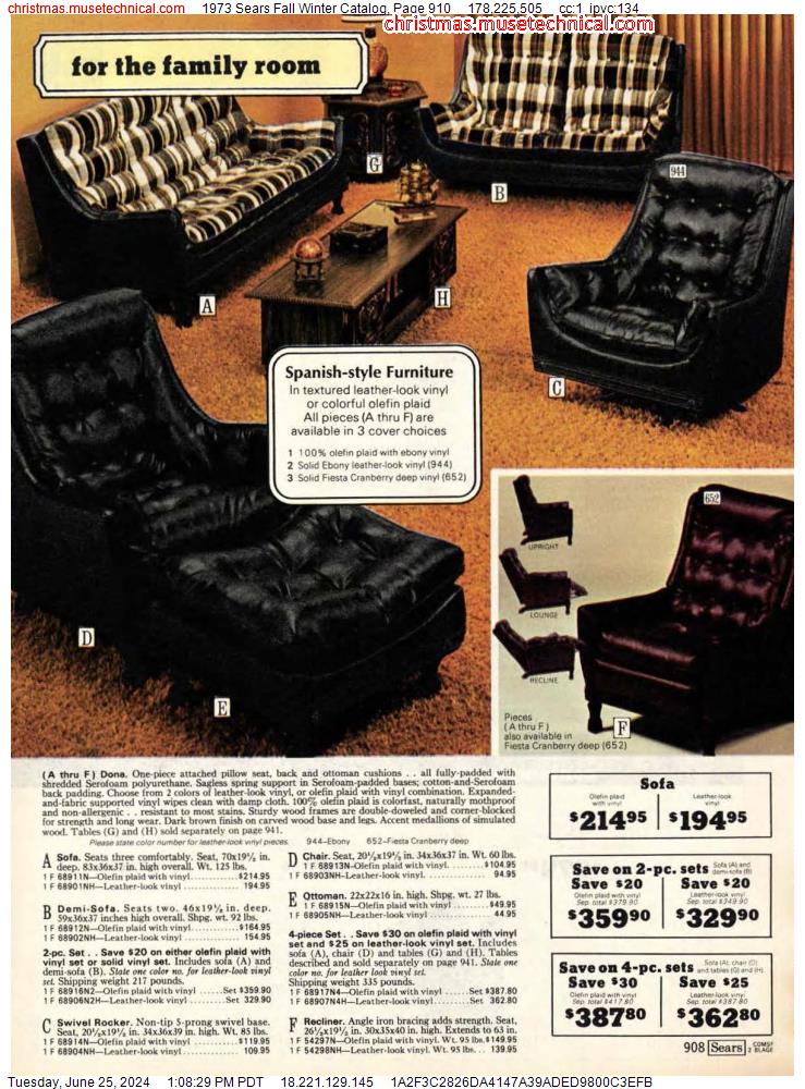 1973 Sears Fall Winter Catalog, Page 910