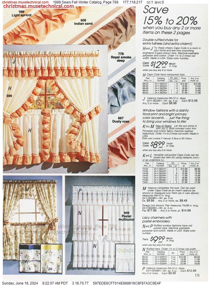 1988 Sears Fall Winter Catalog, Page 789