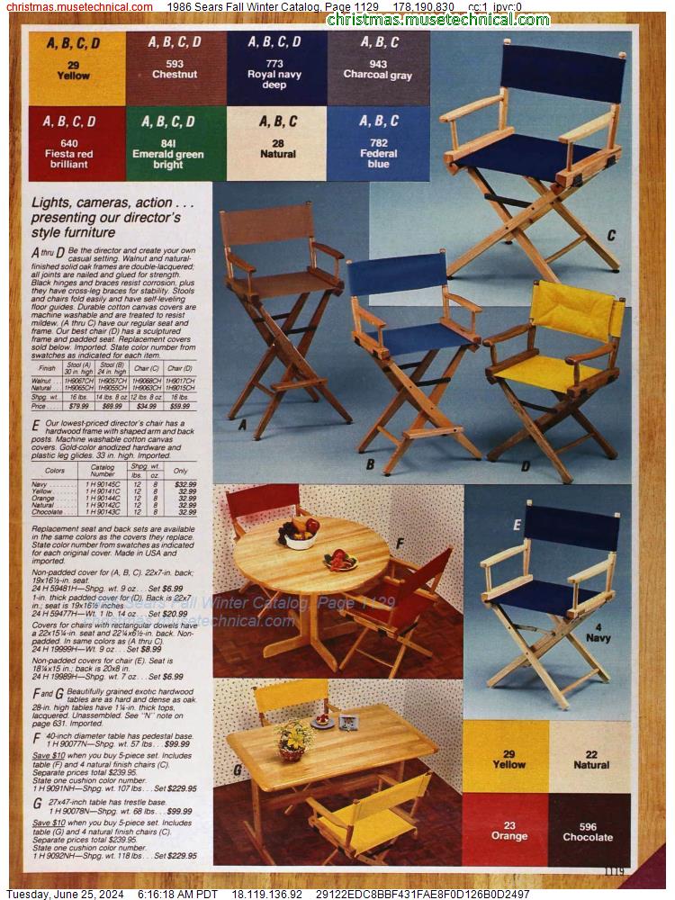1986 Sears Fall Winter Catalog, Page 1129