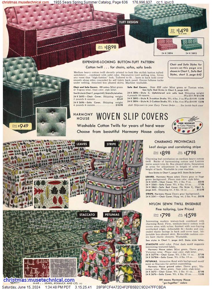 1955 Sears Spring Summer Catalog, Page 636
