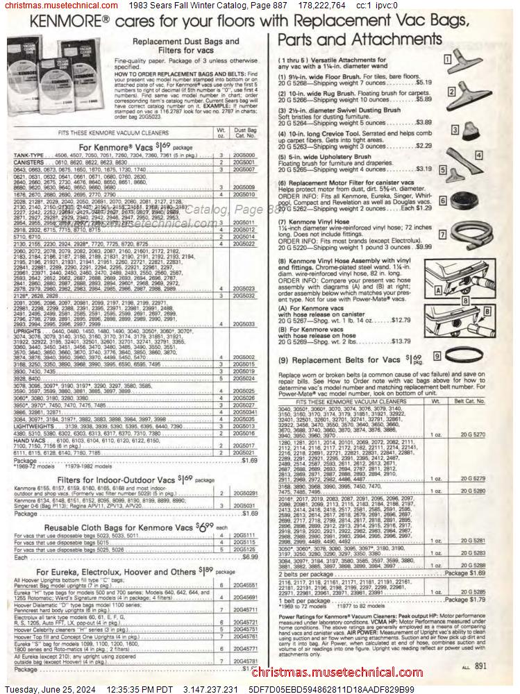 1983 Sears Fall Winter Catalog, Page 887