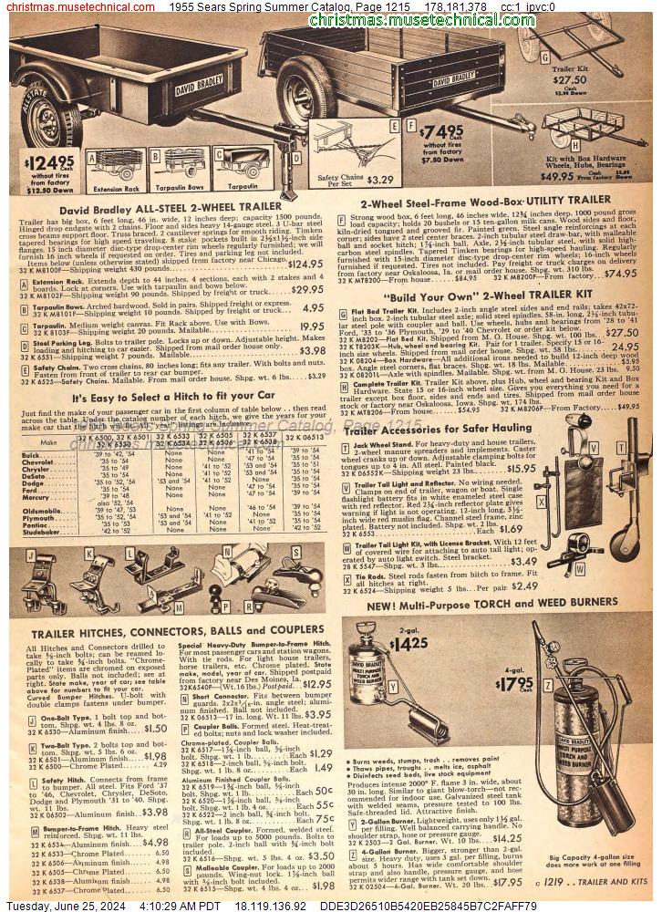 1955 Sears Spring Summer Catalog, Page 1215