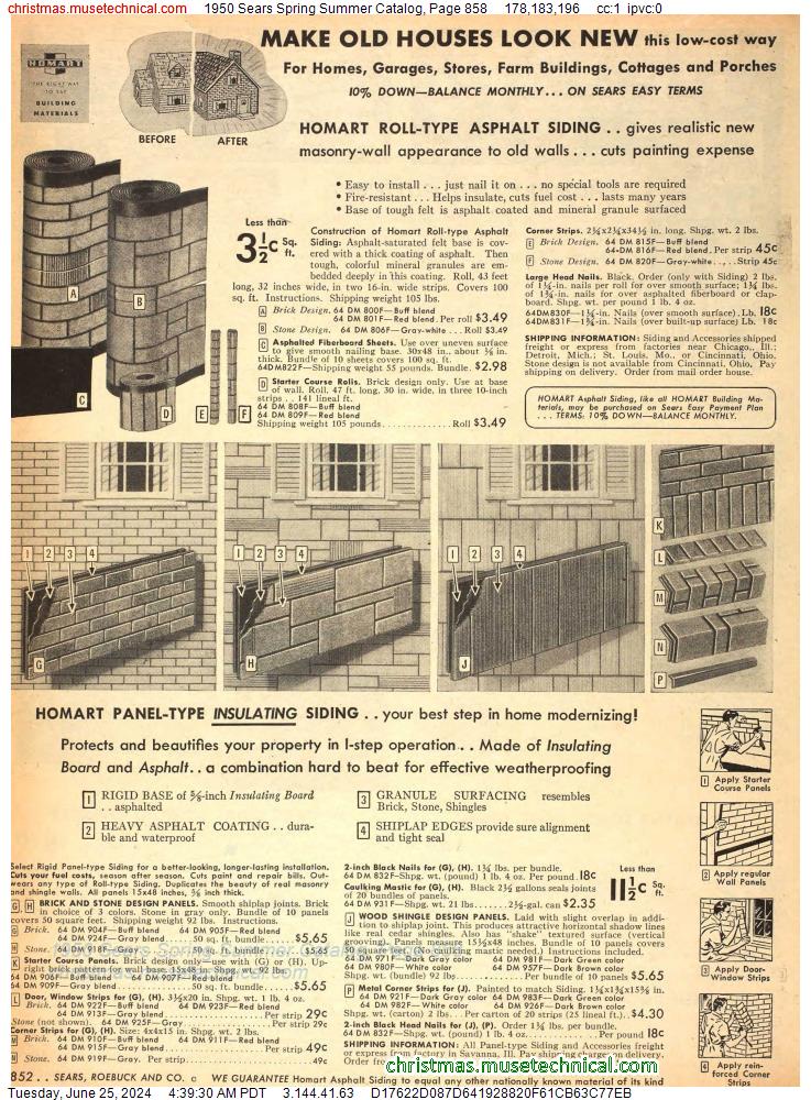 1950 Sears Spring Summer Catalog, Page 858
