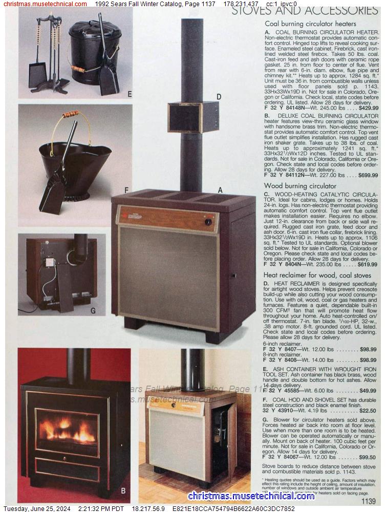 1992 Sears Fall Winter Catalog, Page 1137