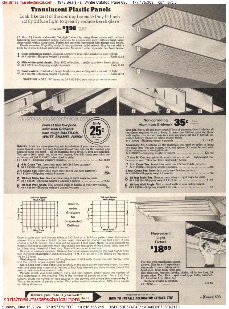 1973 Sears Fall Winter Catalog, Page 695