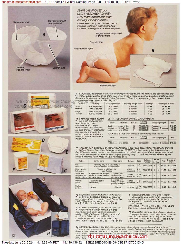 1987 Sears Fall Winter Catalog, Page 308
