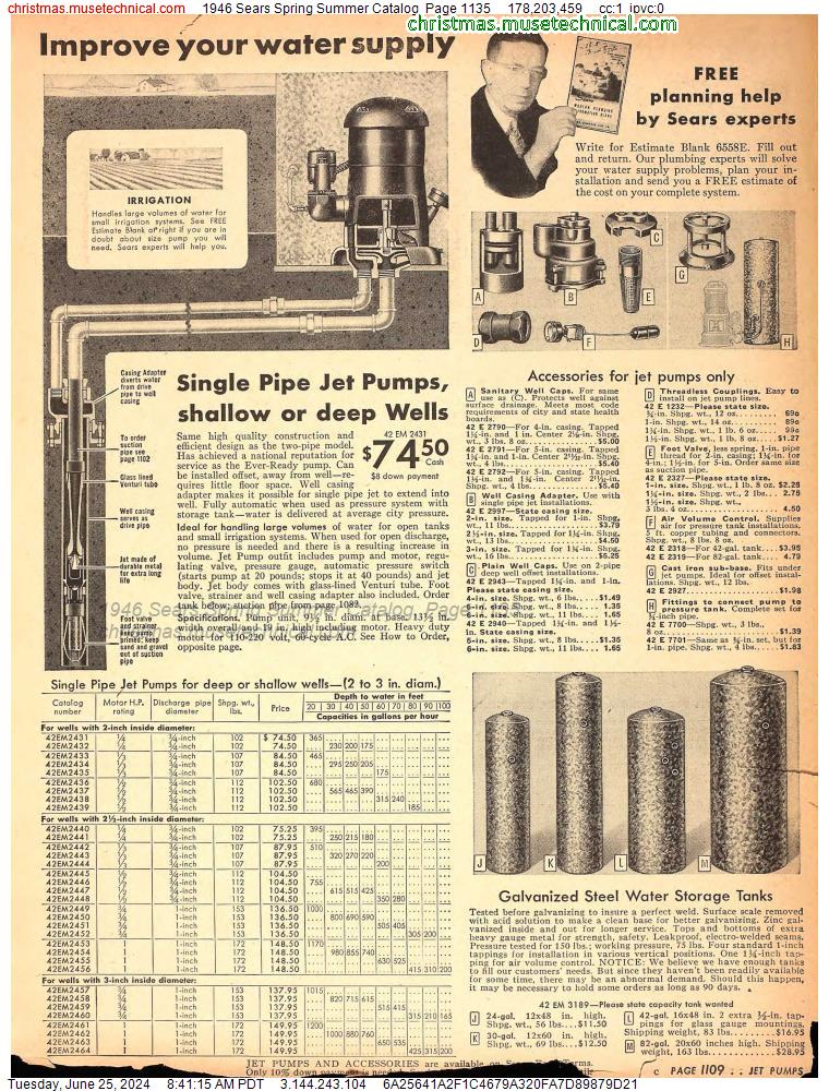 1946 Sears Spring Summer Catalog, Page 1135